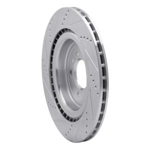 Land Rover Defender 90 Brake Rotor (1) - Rear Right - R1 Concepts - Drilled & Slotted - Silver - `13-`25